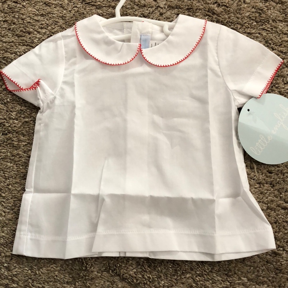 little english whipstitch day shirt 12 months red